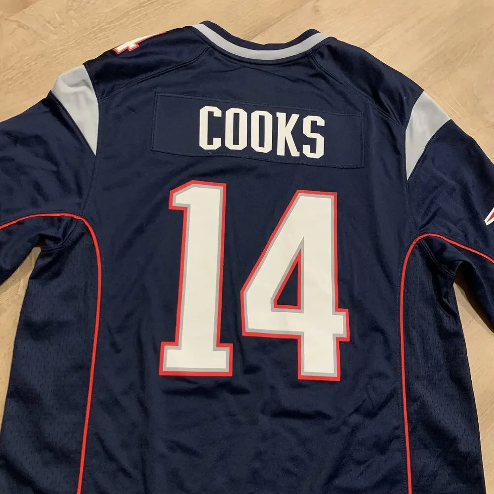 Nike NFL New England Patriots Brandin Cooks #14 Jersey Men's Large L Navy Blue